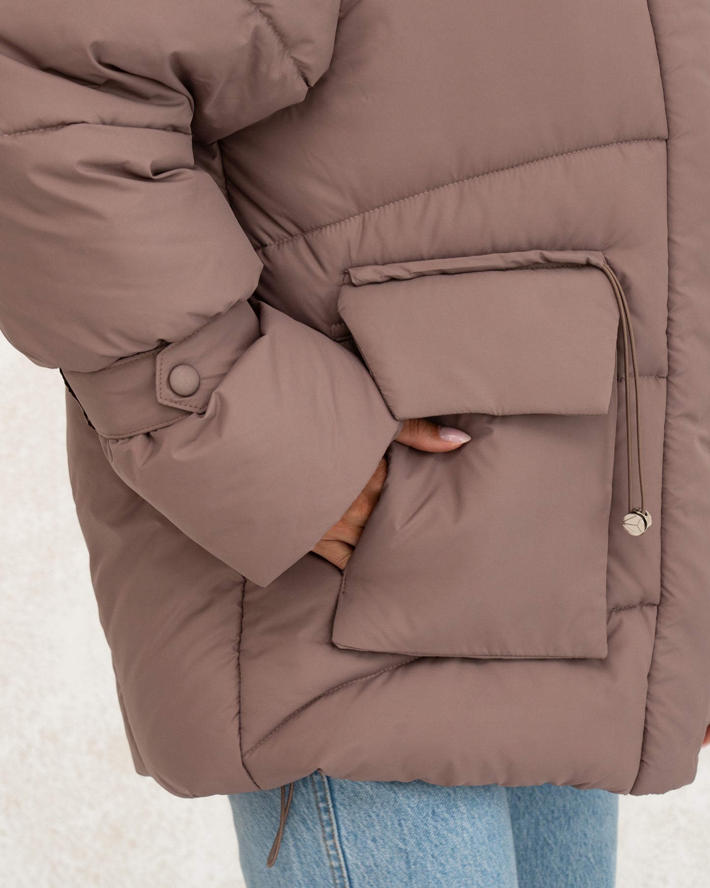 Damen-Winterjacke mit Kunstdaunen 0477 beige