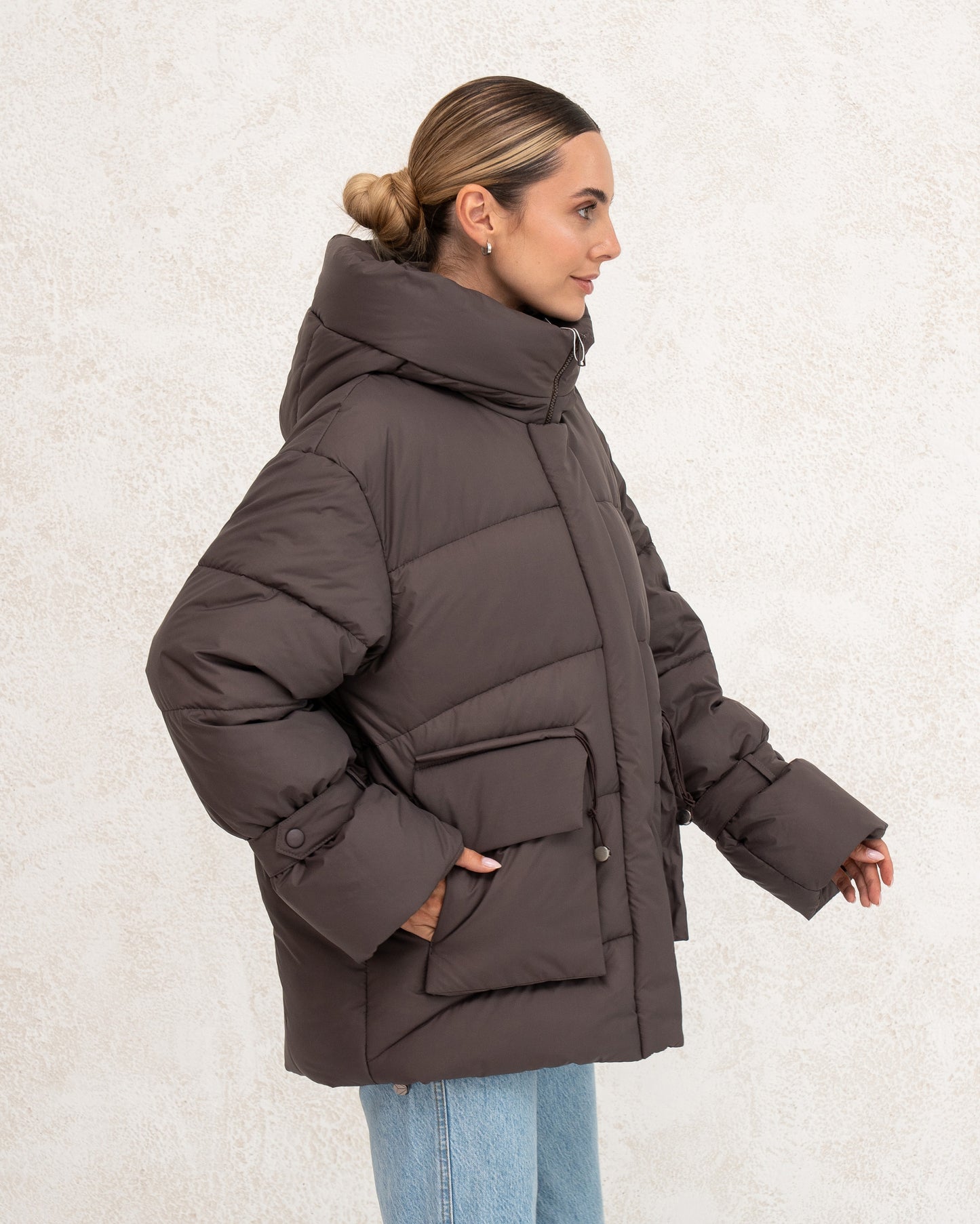 Damen-Winterjacke mit Kunstdaunen 0477 schokolade