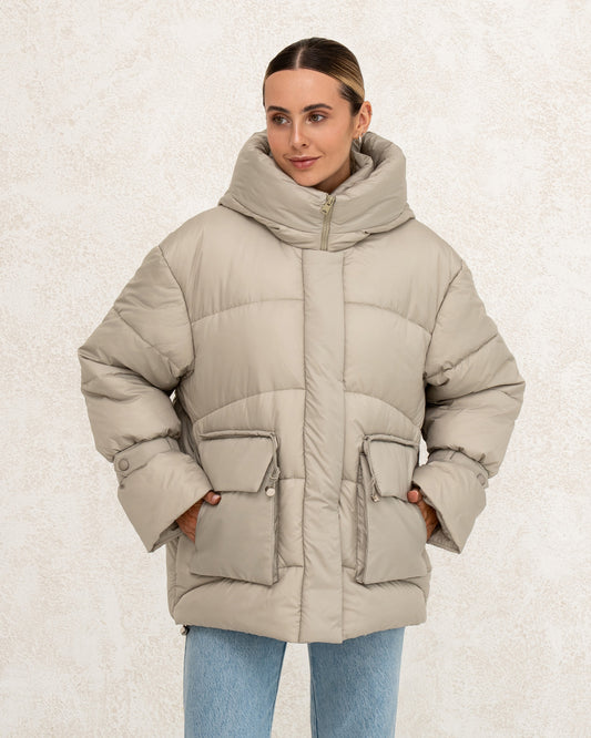 Damen-Winterjacke mit Kunstdaunen 0477 oliv