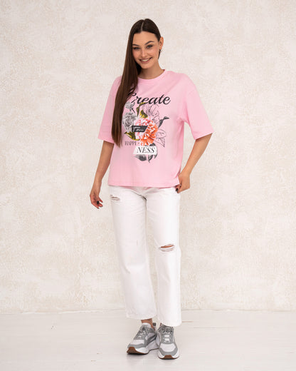 Modernes Damen-T-Shirt mit floralem Print