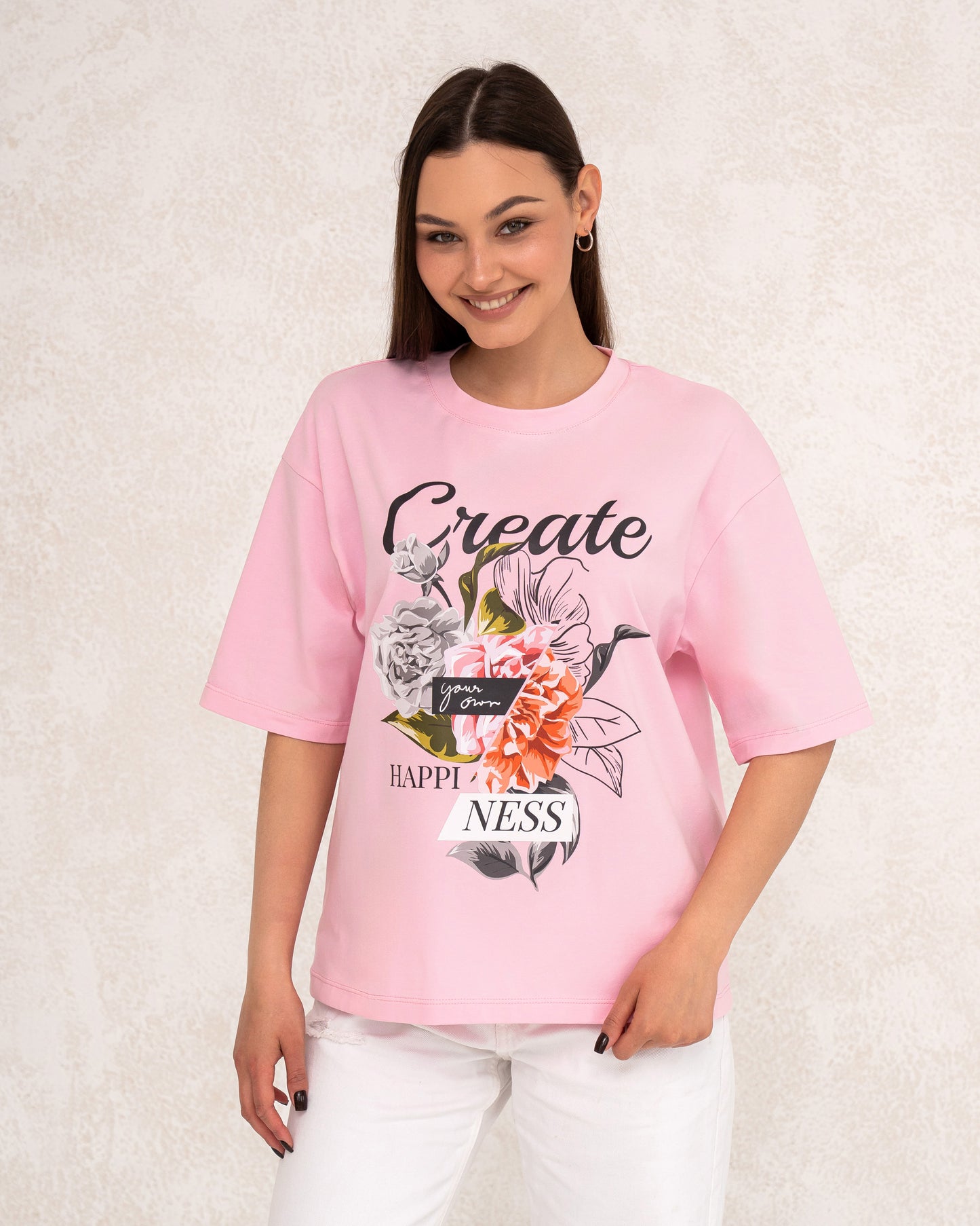 Modernes Damen-T-Shirt mit floralem Print
