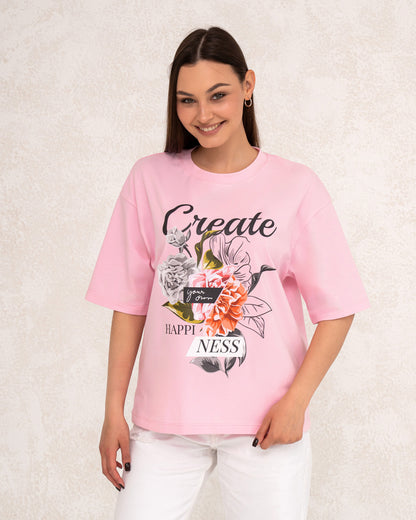Modernes Damen-T-Shirt mit floralem Print