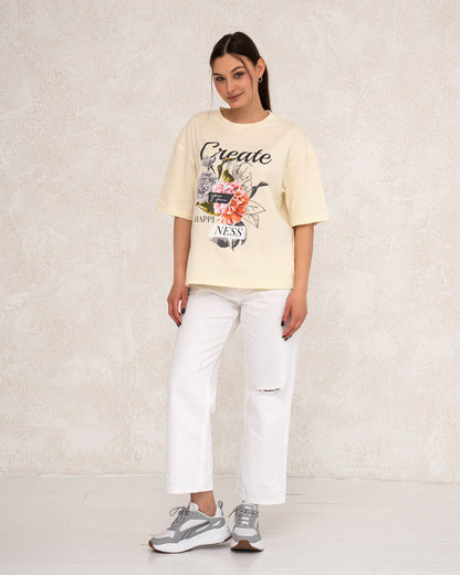 Modernes Damen-T-Shirt mit floralem Print