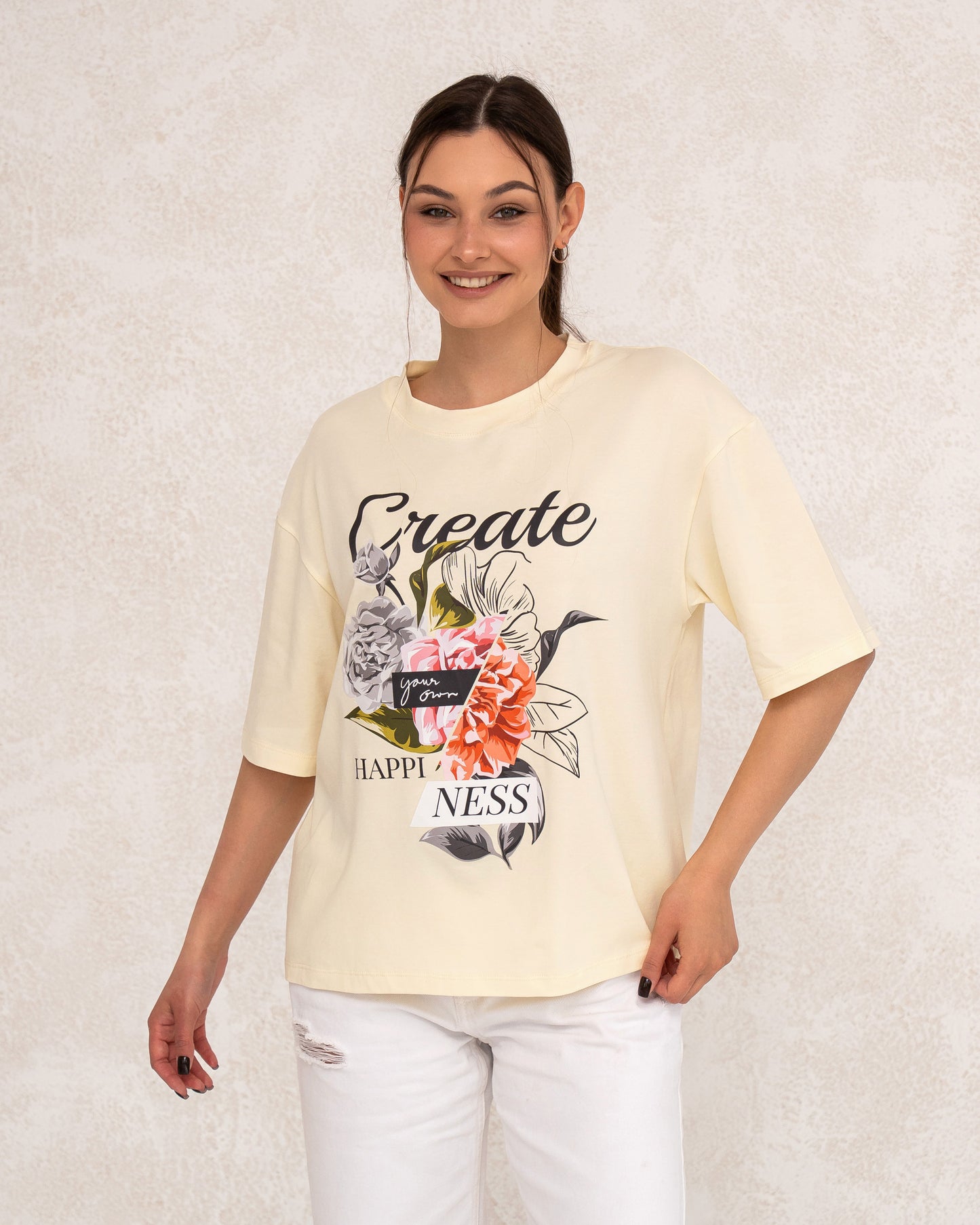 Modernes Damen-T-Shirt mit floralem Print