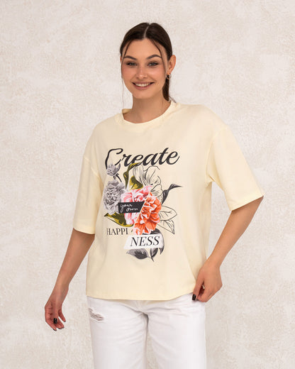 Modernes Damen-T-Shirt mit floralem Print