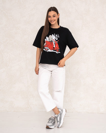 Damen-T-Shirt mit floralem Statement-Print