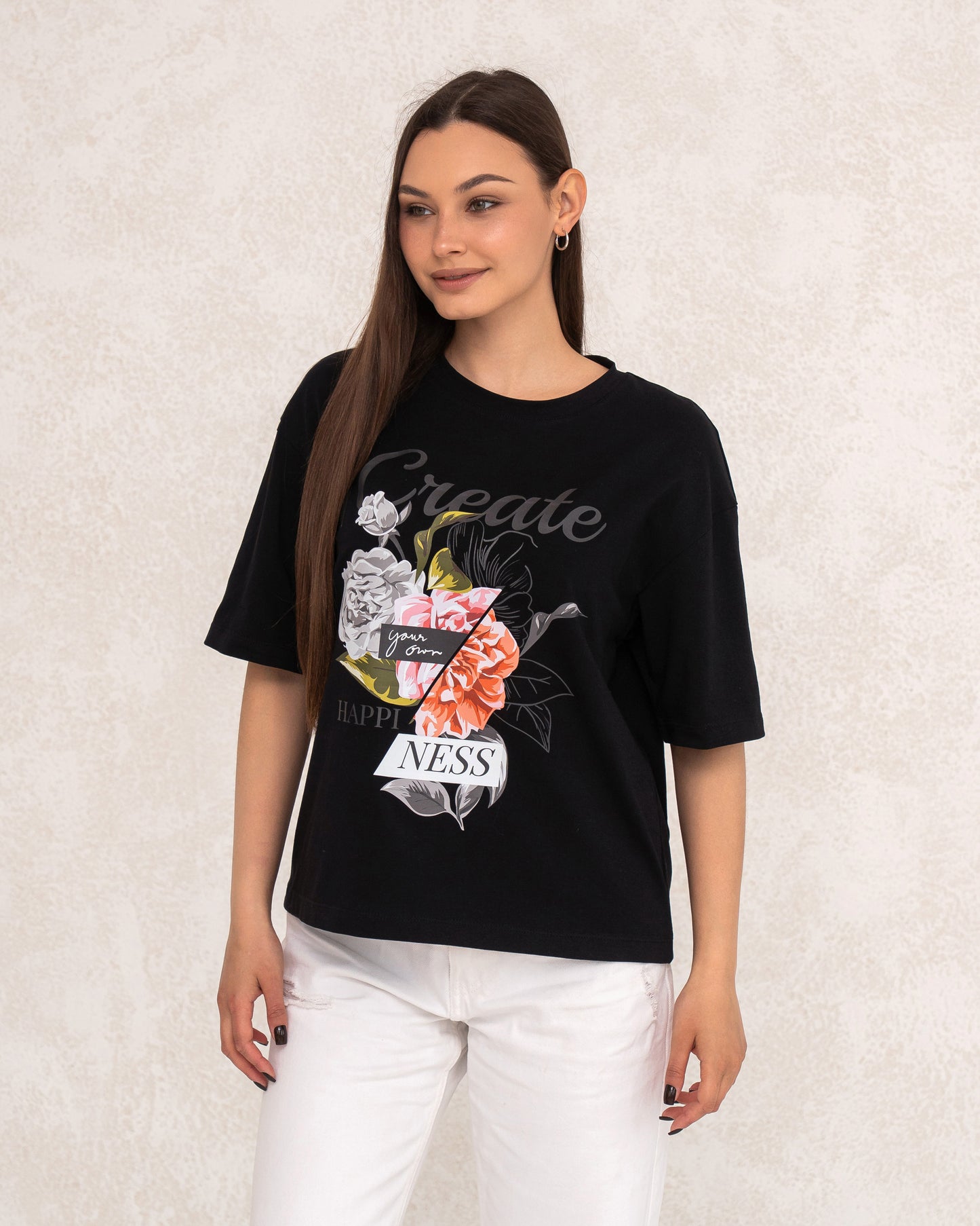 Modernes Damen-T-Shirt mit floralem Print