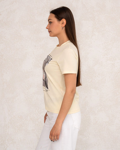 Modernes Damen-T-Shirt mit Statement-Print