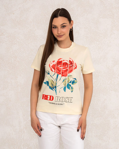 Damen-T-Shirt mit Rosenprint