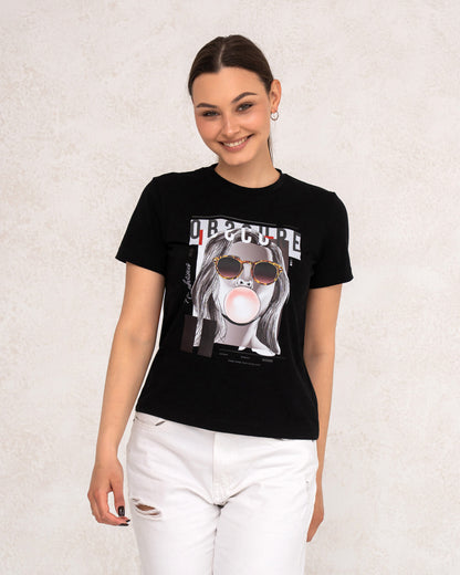 Modernes Damen-T-Shirt mit Statement-Print