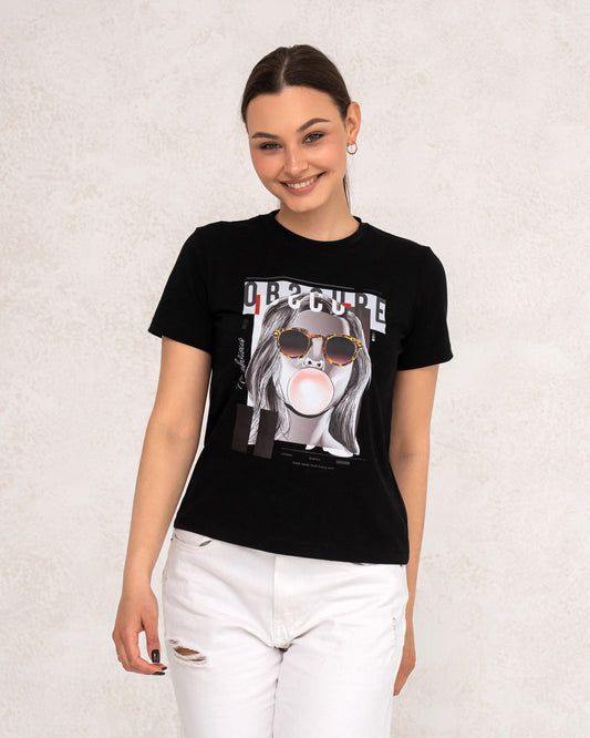 Modernes Damen-T-Shirt mit Statement-Print