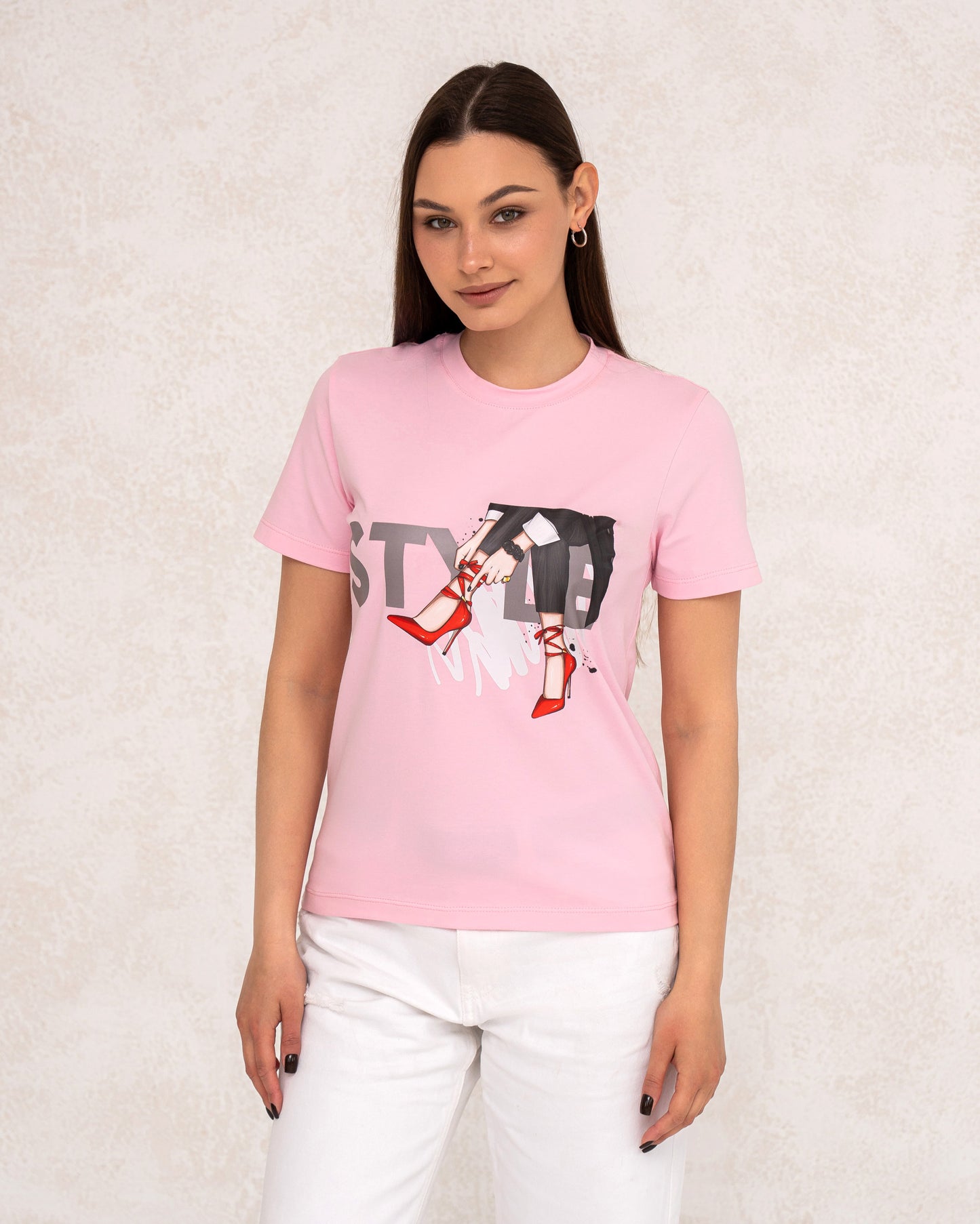 Damen-T-Shirt mit grafischem Fashion-Print