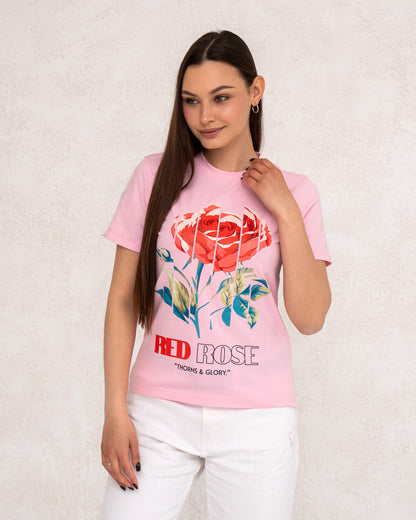 Damen-T-Shirt mit Rosenprint