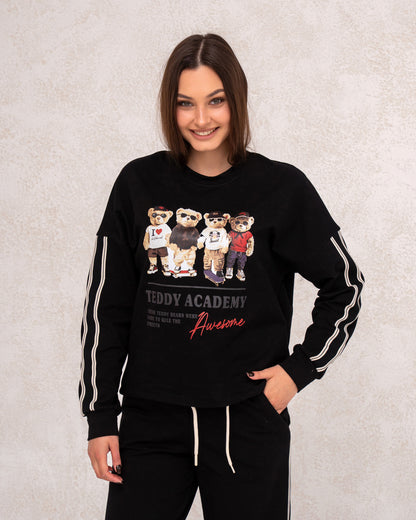 Damen-Zweiteiler mit Print und weitem Bein