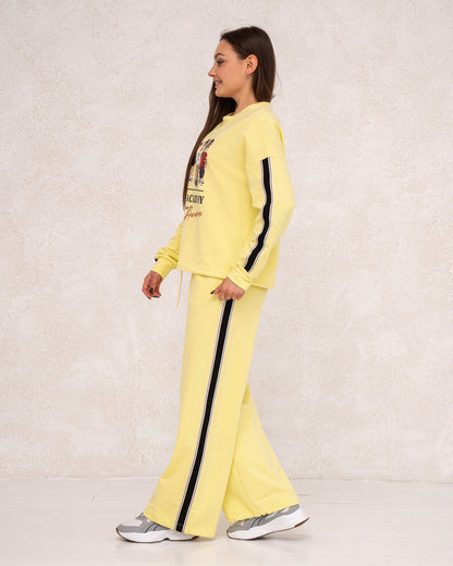 Damen-Zweiteiler mit Print und weitem Bein