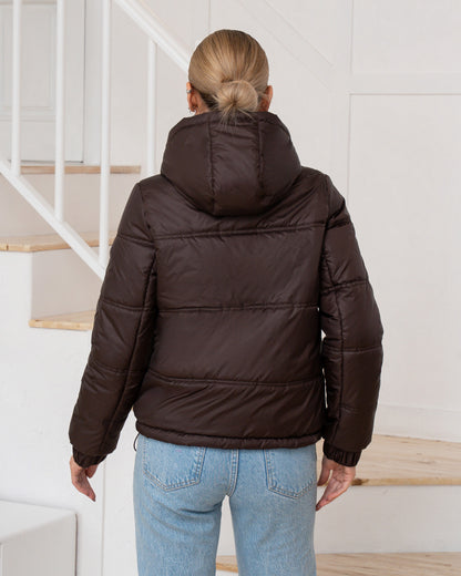 Damenjacke mit Kapuze und regulierbarem Saum